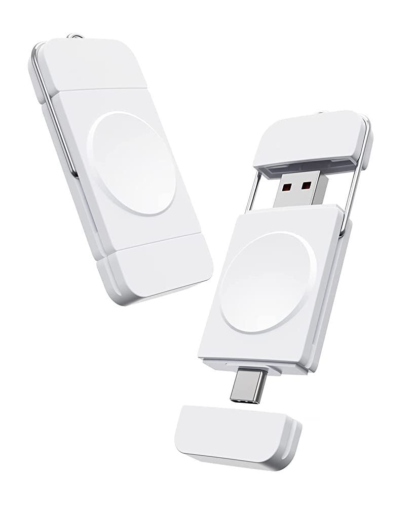 ZORBES Wireless Watch Charger for Apple Watch, 2 in 1 USB A/USB C Portable Charger Plug and Go Wireless Charger for Apple Watch Series Ultra 8 7 SE 6 5 4 3 2 1, White ZORBES Wireless Watch Charger for Apple Watch, 2 in 1 USB A/USB C Portable Charger Plug and Go Wireless Charger for Apple Watch Series Ultra 8 7 SE 6 5 4 3 2 1, White
